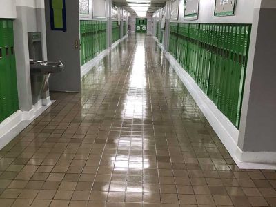 School Hallway Floor Cleaning